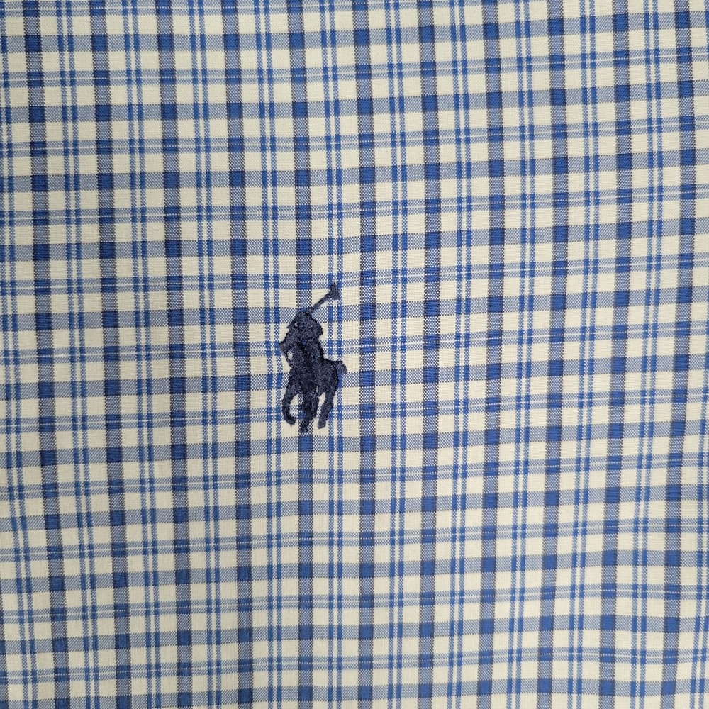 Ralph Lauren Button Down Shirt Mens XXL Blue White Gingham Short Sleeve Check - Picture 3 of 13